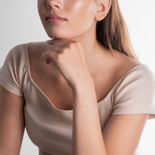 Bransoletka łezka Savicki: różowe złoto, diamenty